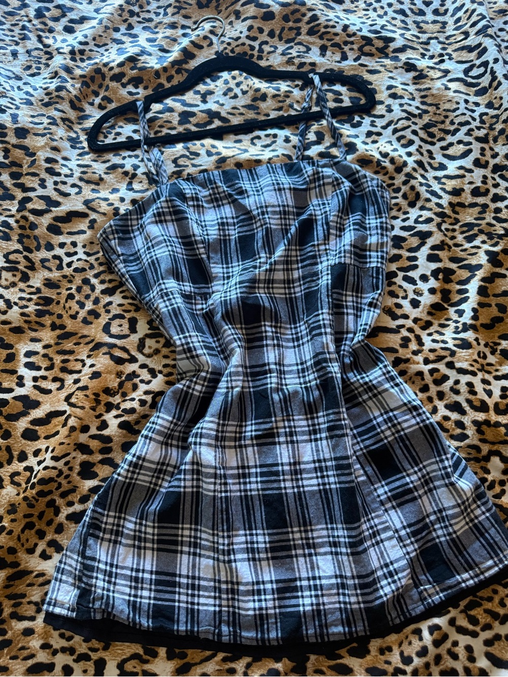 Forever 21 Black and White Plaid Mini Dress